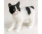 Manx Cat Figurine, Black and White