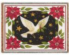 Dove and Poinsettias (Christmas) Throw Blanket (Woven/Tapestry)