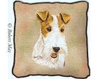 Fox Terrier Lap Square Throw Blanket (Woven) (Wirehaired)