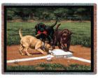 Stealing Second Throw Blanket (Woven/Tapestry) Labrador Retrieve