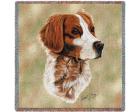 Brittany Lap Square Throw Blanket (Woven) Spaniel