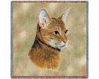 Abyssinian Cat Lap Square Throw Blanket (Woven)