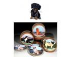 Dachshund Bisque Coasters (Smooth, Black and Tan)