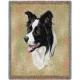 Border Collie Lap Square Throw Blanket (Woven)