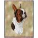 Boston Terrier Lap Square Throw Blanket (Woven)