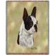 Boston Terrier Lap Square Throw Blanket (Woven) II