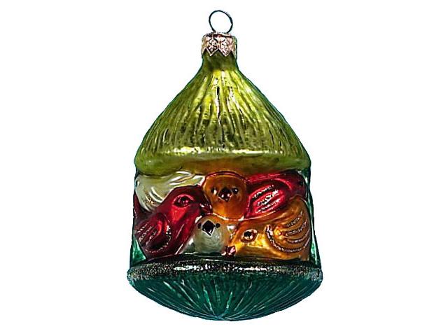 Bird Feeder Blown Glass Ornament By Gedania