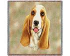 Basset Hound Lap Square Throw Blanket (Woven)