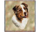 Australian Shepherd Lap Square Throw Blanket (Woven)