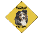 Australian Shepherd Crossing Sign (Aluminum Dogwalks)