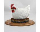 Hen White Figurine