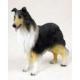 Collie Figurine, Tri (Red, Black, White)