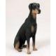 Doberman Figurine, Black Uncropped