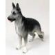 German Shepherd Figurine, Black and Silver