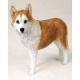 Siberian Husky Figurine, Red/White with Blue Eyes