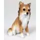 Chihuahua Figurine, Longhair Tan and White