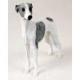 Whippet Figurine, Gray and White