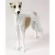 Whippet Figurine, Tan and White