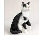 Tabby Cat Figurine, Black and White