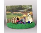 Cocker Spaniel, Buff - Picture Frame, Flowers