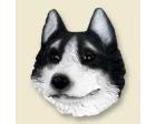 Siberian Husky Doogie Head, Black/White with Brown Eyes