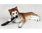 Siberian Husky Figurine, Red/White, Blue Eyes (MyDog)
