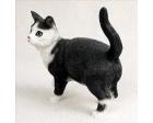 Tabby Cat Figurine, Black and White - Standing