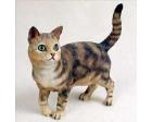 Tabby Cat Figurine, Brown - Standing