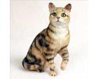 Tabby Cat Figurine, Brown