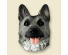 German Shepherd Doogie Head, Black and Silver