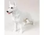 German Shepherd Figurine, White