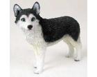 Siberian Husky Figurine, Black/White with Blue Eyes