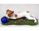 Jack Russell Terrier Figurine, Brown/White, Ball (MyDog)