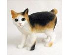 Japanese Bobtail Cat Figurine, Tort/White