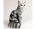 Maine Coon Cat Figurine, Silver