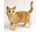 Tabby Cat Figurine, Red - Standing