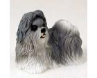 Shih Tzu Figurine, Gray and White