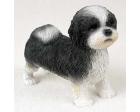 Shih Tzu Figurine, Puppycut Black and White