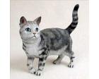 Tabby Cat Figurine, Silver - Standing