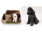 Poodle, Black Sport Cut Triangle Planter