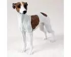 Whippet Figurine, Brindle and White