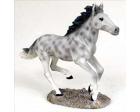 Dapple Gray Horse Running Figurine