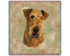 Airedale Terrier Lap Square Throw Blanket (Woven)