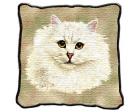 Persian Cat Lap Square Throw Blanket (Woven) (Chinchilla)