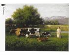 Country Girl Wall Hanging (Woven/Tapestry) Cows