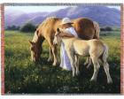 Beautiful Blondes Throw Blanket (Woven/Tapestry) Horse