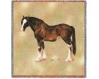 Clydesdale Horse Lap Square Throw Blanket (Woven)