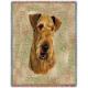 Airedale Terrier Lap Square Throw Blanket (Woven)