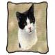 Cat Lap Square Throw Blanket (Woven) (Black and White)