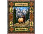 Elk Lodge Throw Blanket (Woven/Tapestry)
